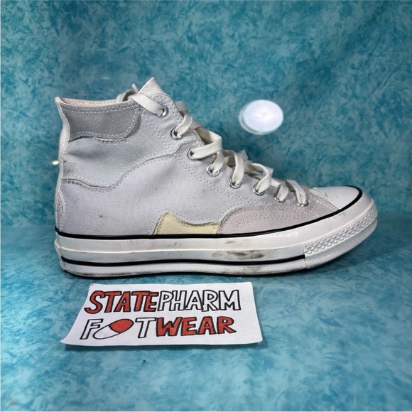 Converse Chuck 70 Gray Patchwork Men’s Canvas High Top Shoes Sneakers Size 9.5 - Picture 3 of 7